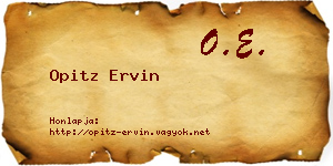 Opitz Ervin névjegykártya
